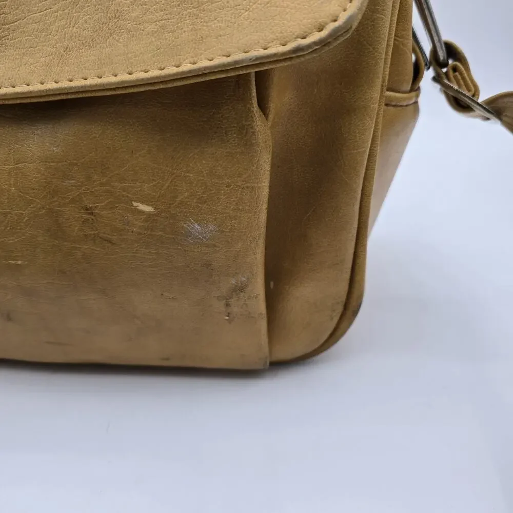 Vintage Leather Breifcase Mustard Yellow Carry On Messenger Bag Legal Samsonite